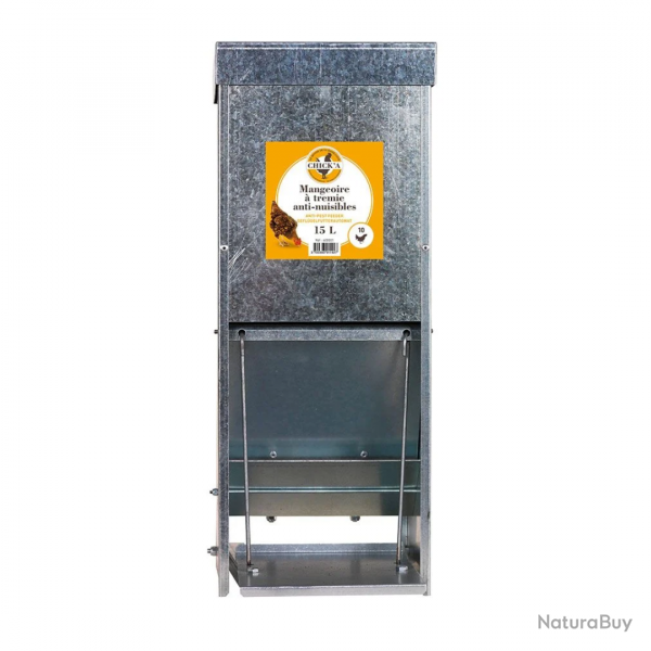 Mangeoire  trmie anti-nuisibles galvanise 15 L - CHICK'A