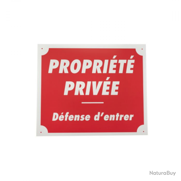 Panneau proprit prive dfense d'entrer dim 25 x 30 cm en polypropylne alvolaire