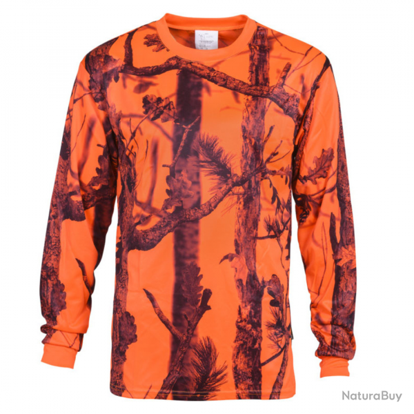 T-Shirt manches longues de chasse Fluo Ghostcamo - Percussion L