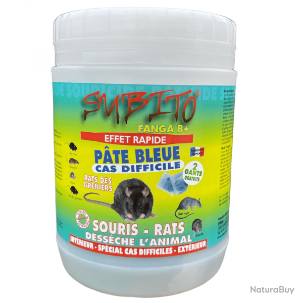 Appât en pâte bleue rat et souris 150g - SUBITO