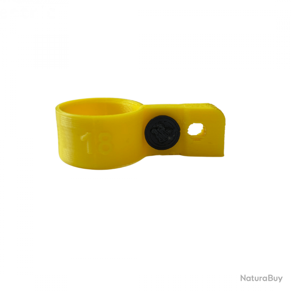 Bague d'attache souple pour appelant Oie Cendrée, Oie des Moissons diamètre 18mm avec fixation Jaune
