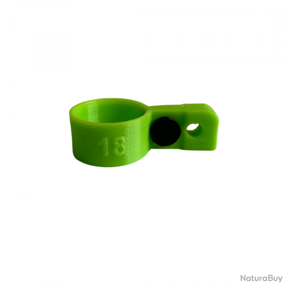 Bague d'attache souple pour appelant Oie Cendrée, Oie des Moissons diamètre 18mm avec fixation Vert