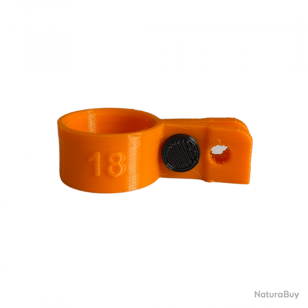 Bague d'attache souple pour appelant Oie Cendrée, Oie des Moissons diamètre 18mm avec fixation Orang