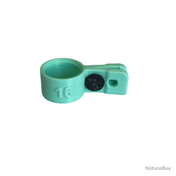 Bague d'attache souple pour appelant Oie Rieuse diamètre 16mm avec fixation Turquoise