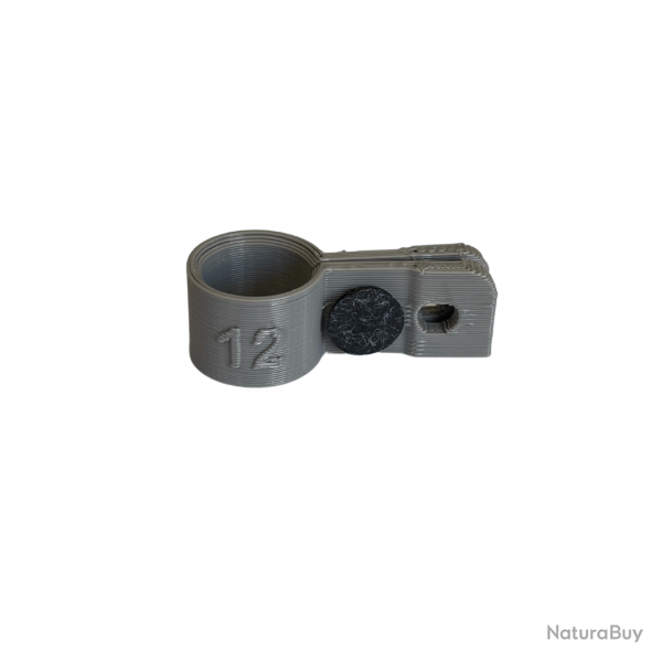 Bague d'attache souple pour appelant canard colvert diamètre 12mm avec fixation Gris