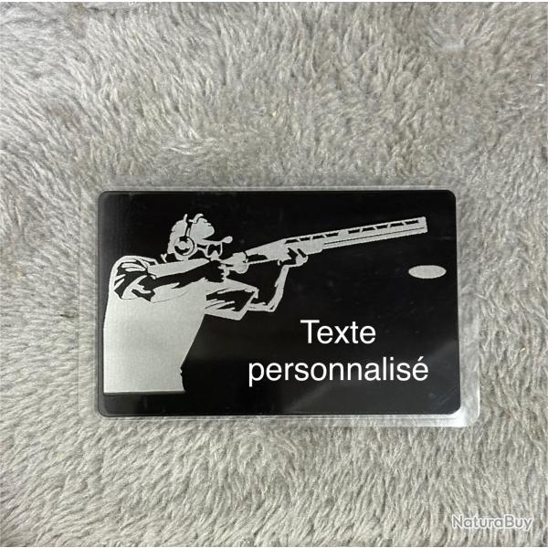 PROMO LIMIT Carte SIA chasseur ou tir sportif carte plastifi personnalisation au choix ball-trap