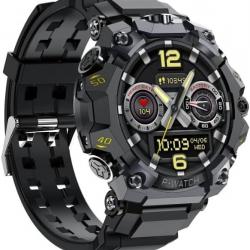 Montre Intelligente Android 10 5G/4G Full Netcom Écran AMOLED Double Caméra GPS Wi-Fi 8Go 128G Noir