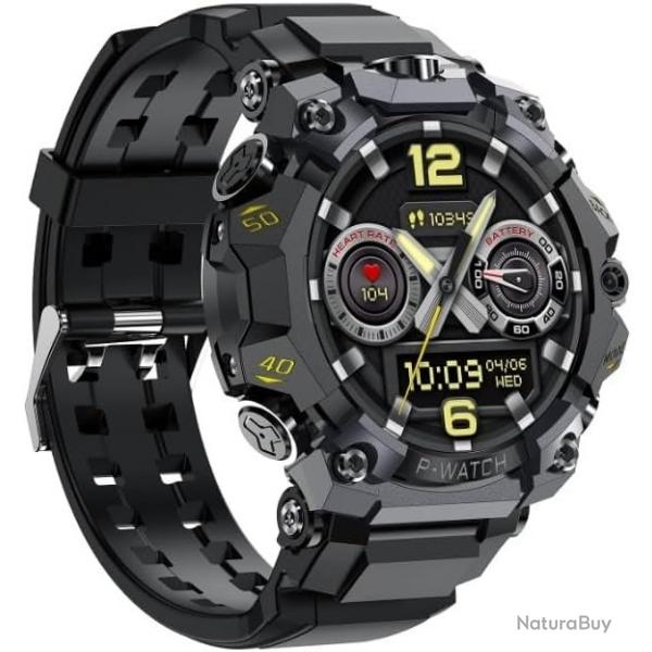Montre Intelligente Android 10 5G/4G Full Netcom Écran AMOLED Double Caméra GPS Wi-Fi 8Go 128G Noir