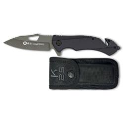 Couteau Pliant Tactique K25 25000 - Noir - Lame 8.8 cm