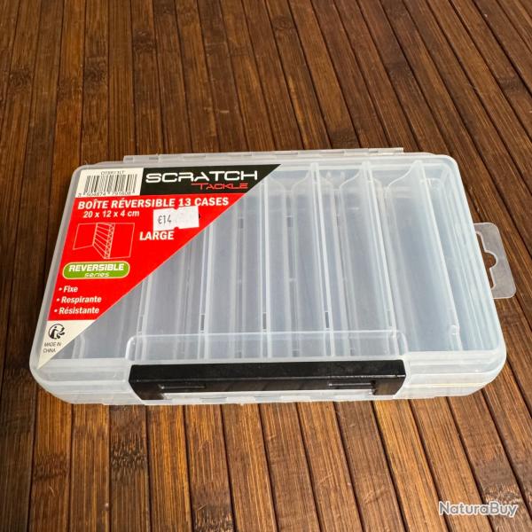 Boite Rversible Scratch Tackle 13 Cases 20x12x4 cm  pche