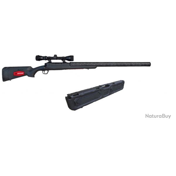 Pack carabine SAVAGE axis cal.222 custom silence + lunette 3-9x40 weaver + malette