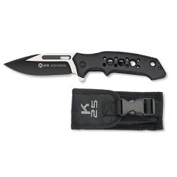 Couteau Pliant Tactique K25 25010 - Aluminium noir - Lame 8.5 cm