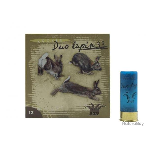 Cartouches "Duo Lapin" 33Gr Bourre piston - Cal 12/70 Jocker 6/5/8