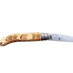 Couteau bois de hêtre modèle Pêcheur Bredouille Gravoo