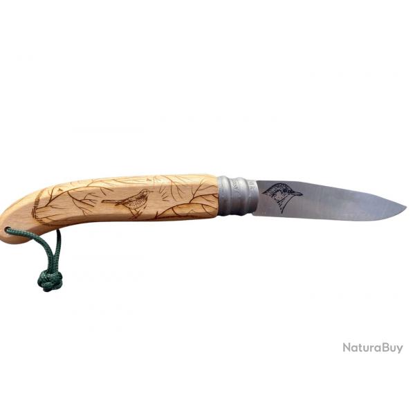 Couteau bois de htre modle Grive Gravoo