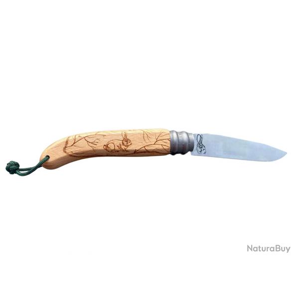 Couteau bois de htre modle Lievre Gravoo