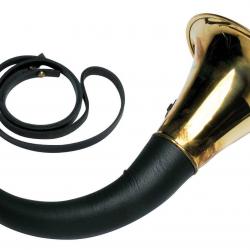 Corne laiton cintrée 50 cm gainée cuir Januel 50
