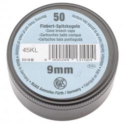 Boîte de 50 cartouches 9 mm Flobert Pointue RWS