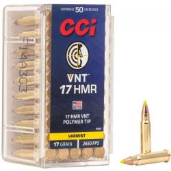 50 balles TNT Green Cal. 17 HMR 17Grs CCI
