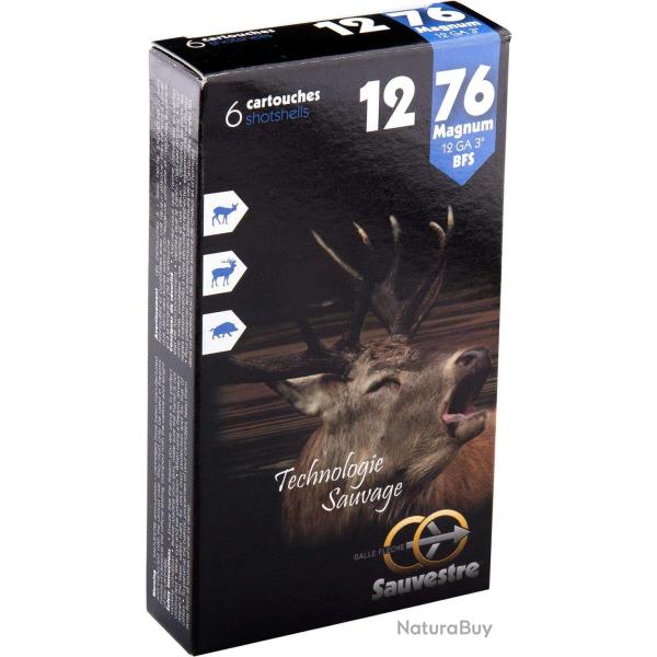 6 balles flche Magnum pour fusil - Cal 12/76 SAUVESTRE