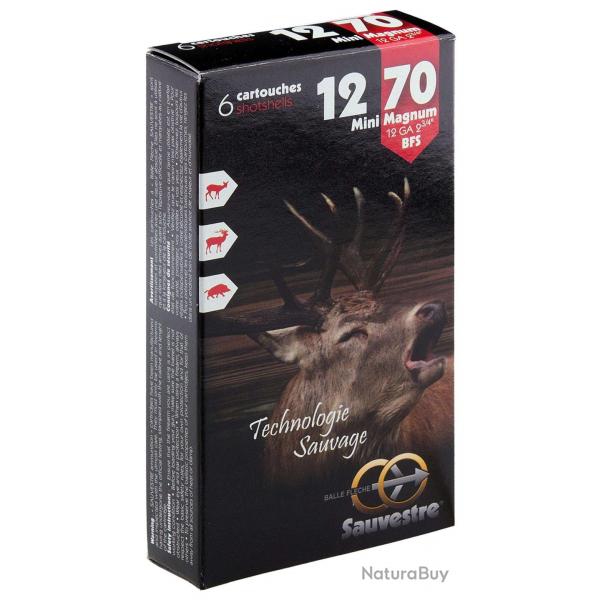 6 balles flche Mini-Mag pour fusil - Cal 12/70 SAUVESTRE