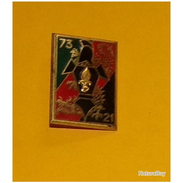 LEGION : 73 - 21 Gnie Lgion, noir rouge noir, retirage R 75 , rectangle vert rouge et noir  un dr