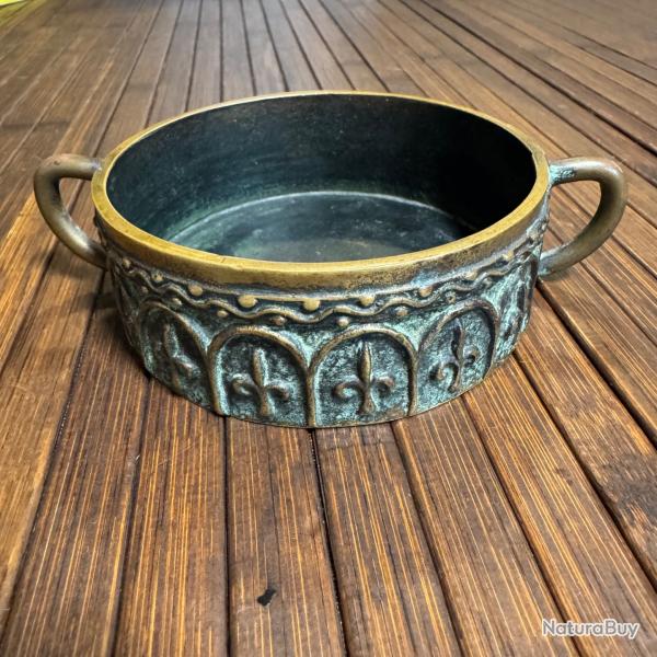 BRONZE SIGNÉ MAX LE VERRIER MESURE A GRAIN A LA FLEUR DE LYS POUR LA DIME XV EME SIÈCLE