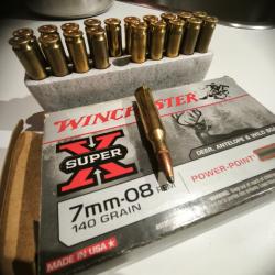 Boite de 20 balles Winchester calibre 7-08