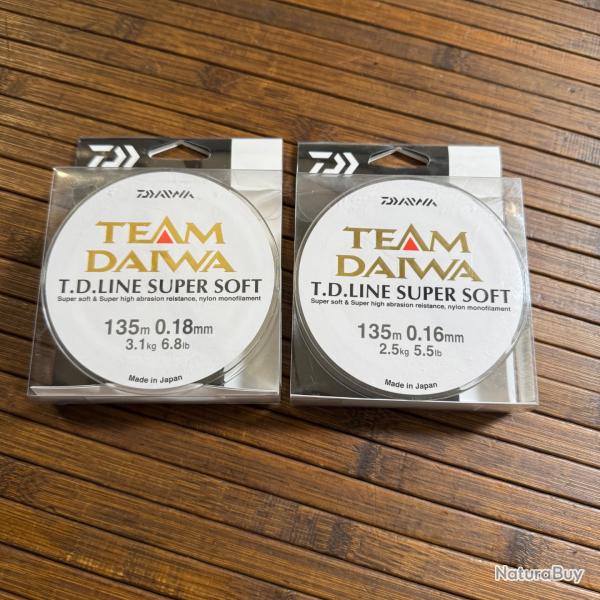 LOT DE 4  DAIWA monofilament TD SUPER SOFT MT.135FIL PCHE MEILLEUR PRIX !!!!