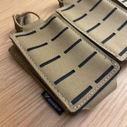 Pochette tactique Molle Triple découpe laser Coyote Sable Kaki Neuve