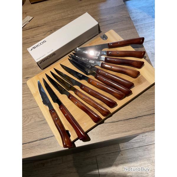 Couteaux Arcos cuchillo chuletero ref  371500 lot de 12 pièces