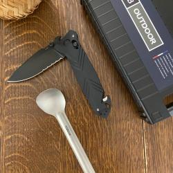 Couteau CAC Tatoo GIGN noir Armée Française - Survie et Outdoor