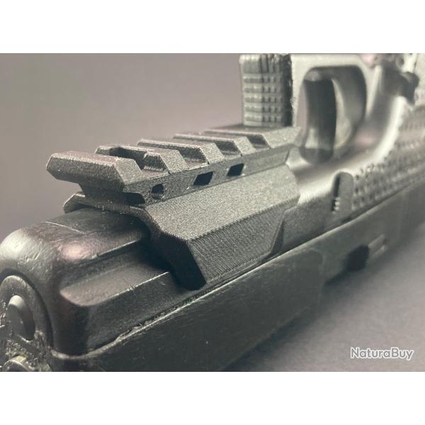 Adaptateur picatinny pour Glock45/19 Gen 5 en PLA-CF (Fibre de carbone)