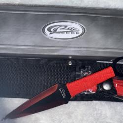 Lot de 3 Couteaux de Lancer de Ninja Kunai Thrower Set Red Acier Inox Etui Nylon