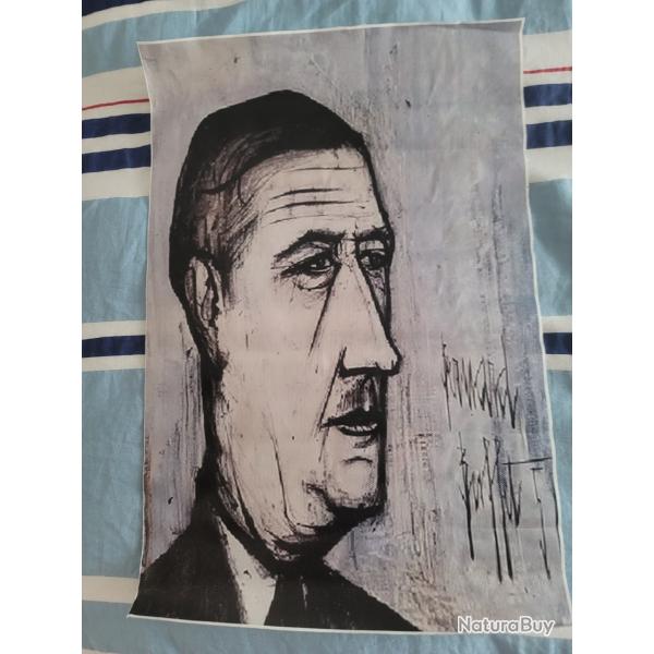 " Reproduction " l'on pourrait dire une copie de Charles De Gaulle par le peintre Bernard BUFFET