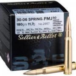 CARTOUCHE Sellier et Bellot 30-06 FMJ 180 grs 11.7g x50