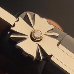 Couteau Philippe Voissière - Pièce unique matière naturelle / corne noire / diamant