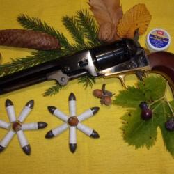 48 Cartouches papier PN, Calibre 44 Balles ogivales nez pointu 1,6g Suisse n°1