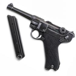Pistolet Luger P08 Parabellum Crosse Métal 25.5cm - Denix Patiné et vieilli