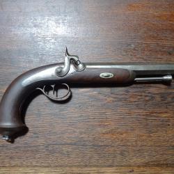 PISTOLET D'OFFICIER à percussion type 1833 - fabrication civile vers 1840 - BE
