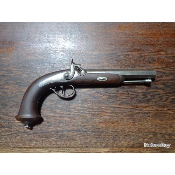 PISTOLET D'OFFICIER à percussion type 1833 - fabrication civile vers 1840 - BE