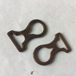 VENDU PAR LE-CUIRASSIER PAIRE DE BOUCLES DE JUGULAIRES DE CASQUE À POINTE (FER)