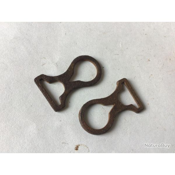 VENDU PAR LE-CUIRASSIER PAIRE DE BOUCLES DE JUGULAIRES DE CASQUE  POINTE (FER)