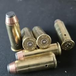 6 Cartouches 44 magnum neutralisée tête semi blindée étui laiton