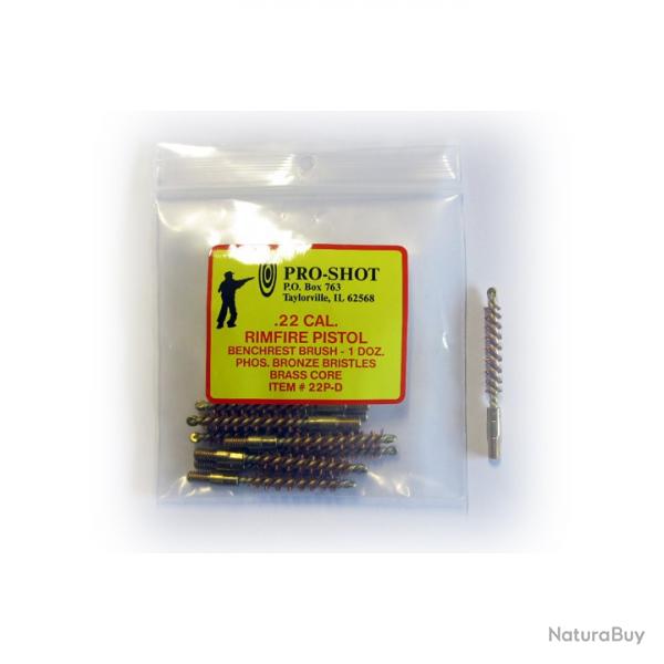 12 Ecouvillons Proshot  Bronze Pour Calibre .22/ 5,56mm