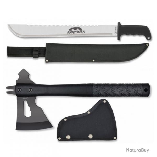 Ensemble de machette et hache avec tui