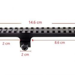 Réhausse de rail picatinny (1,2cm) avec extension (14,6cm)