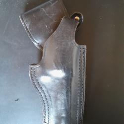 Etui revolver Holster à bride cuir noir épais Bucheimer