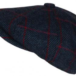 Casquette Gavroche Bleue et Rouge en Laine Style Anglais Vintage Surwal Taille unique Bleu