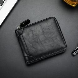 Portefeuille unisexe rétro Vintage en cuir PU Noir - Porte-carte / Porte-monnaie / portefeuilles à p